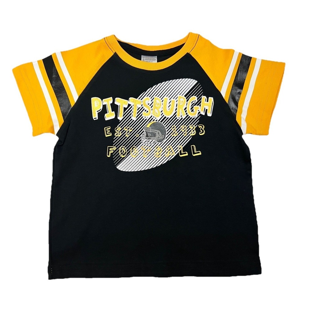 Pittsburgh Est. 1933 Football Shirt 2T Tee Top Black Yellow Cotton Baby Clothing
